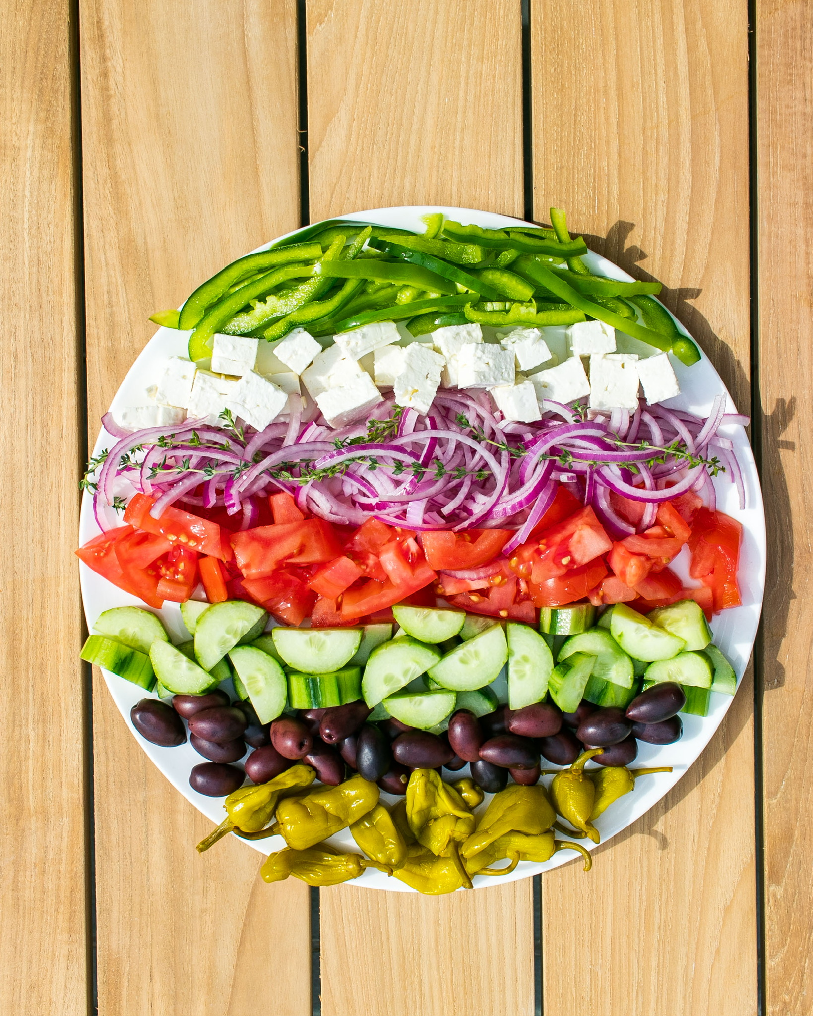 Deconstructed Greek salad